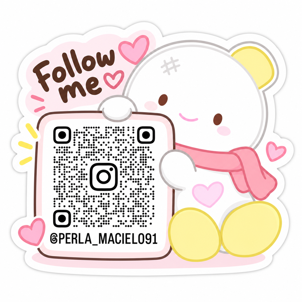 Osito de Perla con QR de Instagram